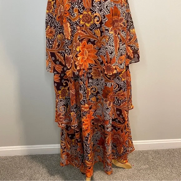 Julia Jordan Orange and Purple Midi Dress - Picture 4 of 10